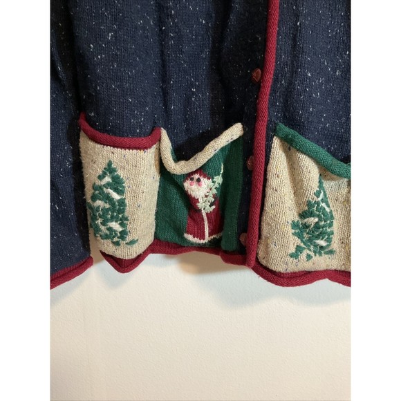Breckenridge Women’s XL Christmas Cardigan Vintage Art to Wear Button Front - Picture 2 of 9